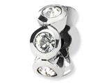 Reflections™ Sterling Silver April Swarovski Crystal Birth Month Bead / Charm style: QRS1262APR