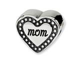 Reflections™ Sterling Silver Mom Heart Bead / Charm style: QRS1652