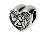 Reflections™ Sterling Silver Angel Heart Bead / Charm style: QRS200