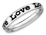 Stackable Expressions Sterling Silver Polished Enameled Love Stackable Ring style: QSK102