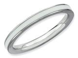 Stackable Expressions Sterling Silver White Enameled 2.25mm Stackable Ring style: QSK149