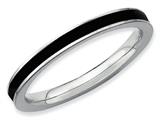 Stackable Expressions Sterling Silver Black Enameled 2.25mm Stackable Ring style: QSK150