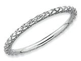 Stackable Expressions Sterling Silver Rhodium Criss-cross Stackable Ring style: QSK187