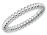 Stackable Expressions Sterling Silver Rhodium Beaded Stackable Ring style: QSK211