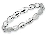 Stackable Expressions Sterling Silver Rhodium Rice Stackable Ring style: QSK215