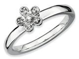 Stackable Expressions Sterling Silver Flower Rough Diamond Stackable Ring style: QSK336