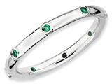 Stackable Expressions Sterling Silver Simulated Emerald Stackable Ring style: QSK378