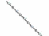 FJC Finejewelers Sterling Silver White Created Opal Bracelet style: QX520CP