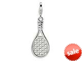 Amore LaVita™ Sterling Silver Tennis Racket w/Lobster Clasp Bracelet Charm style: QCC305