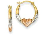 Finejewelers 14k Yellow Gold Tri-color Madi K Heart Hoop Children Earrings style: SE2416
