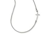 FJC Finejewelers 14k White Gold Small Sideways Curved Cross Necklace style: SF2081