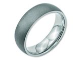 <b>Engravable</b> Chisel Stainless Steel Stone Finish 7mm Wedding Band style: SR107