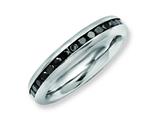 Chisel Stainless Steel 4mm Black CZ Ring style: SR129