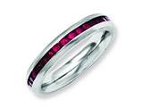 Chisel Stainless Steel 4mm January Dark Red CZ Ring style: SR132