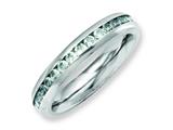 Chisel Stainless Steel 4mm March Light Blue CZ Ring style: SR135