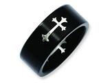 Chisel Stainless Steel Brushed Black Ip-plated With Cross 9mm Wedding Band style: SR213
