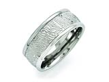 <b>Engravable</b> Chisel Stainless Steel Polished 9mm Textured Rounded Edge Ring style: SR395