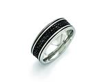 <b>Engravable</b> Chisel Stainless Steel Polished Black Ip-plated/genuine Stingray Textured Ring style: SR405
