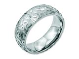 <b>Engravable</b> Chisel Stainless Steel Brushed and Polished Textured 8mm Wedding Band style: SR61