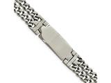 <b>Engravable</b> Chisel Stainless Steel Polished Adjustable 7.75 With 1/2 Inch Ext.  Id Bracelet style: SRB1632775
