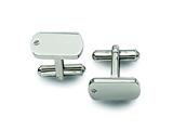 <b>Engravable</b> Chisel Stainless Steel Diamond Accent Cuff Links style: SRC134