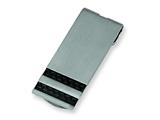 <b>Engravable</b> Chisel Stainless Steel Black Carbon Fiber Money Clip style: SRM125