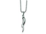 Chisel Stainless Steel Italian Horn Necklace - 22 inches style: SRN129