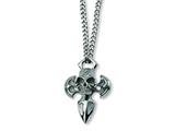 Chisel Stainless Steel Cross with Skull Necklace style: SRN134