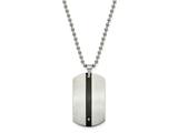 <b>Engravable</b> Chisel Stainless Steel Eagle Dog Tag Black Ip-plated Polished Necklace style: SRN135722