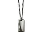 <b>Engravable</b> Chisel Stainless Steel Polished Black Ip-plated Rectangle Necklace style: SRN158722