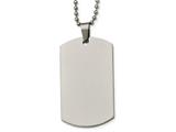 <b>Engravable</b> Chisel Stainless Steel Polished Rounded Edge 2mm Thick Dog Tag Necklace style: SRN213624