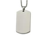 <b>Engravable</b> Chisel Stainless Steel Polished Rounded Edge 4mm Thick Dog Tag Necklace style: SRN213724