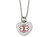 <b>Engravable</b> Chisel Stainless Steel Heart Shaped Medical Pendant 22in Necklace style: SRN52122