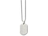 <b>Engravable</b> Chisel Stainless Steel Polished Dog Tag Pendant Necklace style: SRN89724