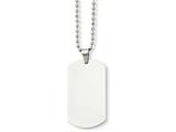 <b>Engravable</b> Chisel Stainless Steel Polished Dog Tag Pendant Necklace style: SRN90124
