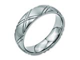 <b>Engravable</b> Chisel Titanium Criss-cross Design 6mm Brushed And Polished Wedding Band style: TB192