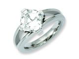 <b>Engravable</b> Chisel Titanium CZ Ring style: TB375