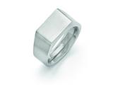 <b>Engravable</b> Chisel Titanium Polished And Brushed Signet Ring style: TB425