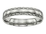 <b>Engravable</b> Chisel Titanium Polished Grooved Criss Cross Design Ring style: TB448