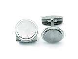 <b>Engravable</b> Chisel Titanium Brushed and Polished Cuff Links style: TBC108