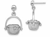 FJC Finejewelers 14k White Gold White 3d Nantucket Basket Dangle Earrings style: TE835W