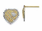 FJC Finejewelers 14k Two-tone Gold with with Rhodium Filigree Heart Post Earrings style: TE906