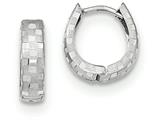 FJC Finejewelers 14k White Gold Bright Cut 4mm Patterned Hinged Hoop Earrings style: TF544