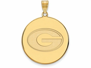 14K Yellow Gold LogoArt University of Georgia Small Pendant Necklace