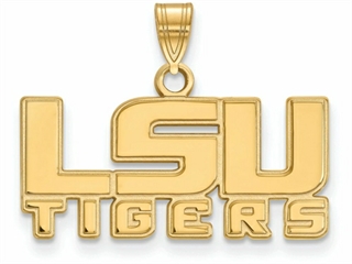 LogoArt Sterling Silver Louisiana State Small Pendant Necklace
