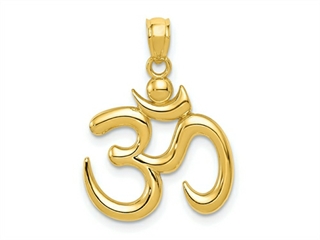 FJC Finejewelers Polished Om Symbol Charm 24 x 17 mm