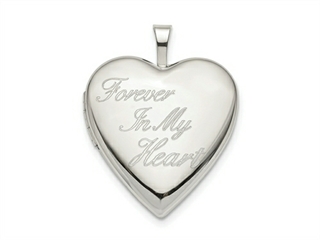 Forever in My Heart Locket Necklace Sterling Silver 18