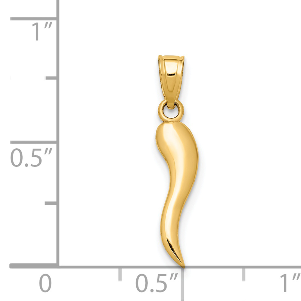 14K Yellow Gold Italian Horn Charm