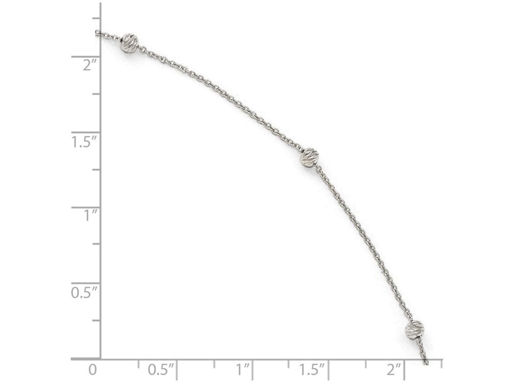 FJC Finejewelers 14k Diamond-ctu Beaded 1in Ext. Anklet