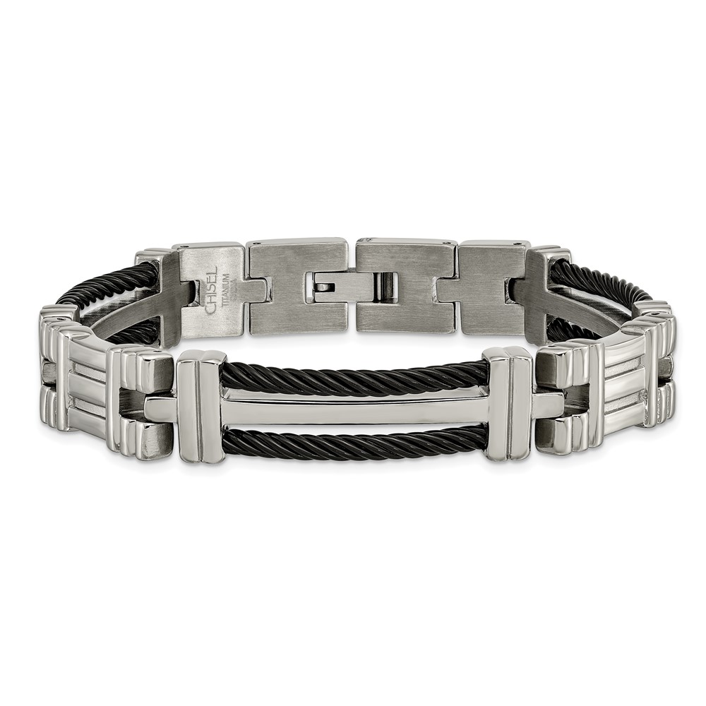 Chisel Titanium Black Plating Bracelet 8.5 inches | TBB132